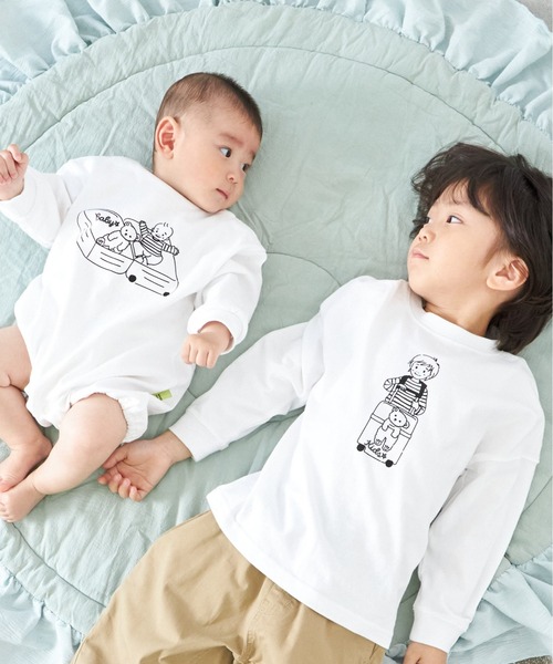 「MAKE YOUR DAY」 「KIDS」長袖カットソー 100 オフホワイト キッズ_画像5
