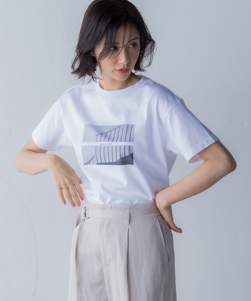 「LAUTREAMONT」 半袖Tシャツ 9号 チャコールグレー レディース_画像2