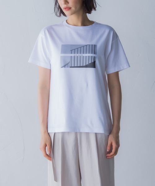 「LAUTREAMONT」 半袖Tシャツ 9号 チャコールグレー レディース_画像4
