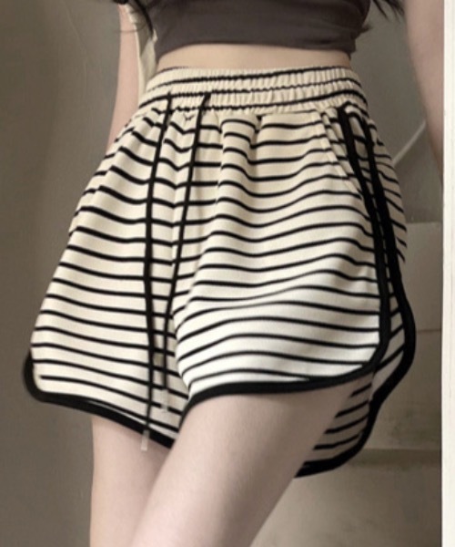 パンツ ボーダー柄スウェットショートパンツ レディース : ZOZOTOWN