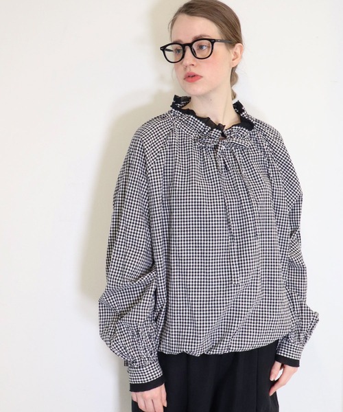 「haupia」 長袖チュニック MEDIUM ネイビー レディース_画像4