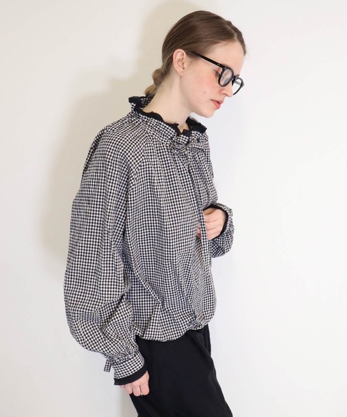 「haupia」 長袖チュニック MEDIUM ネイビー レディース_画像7