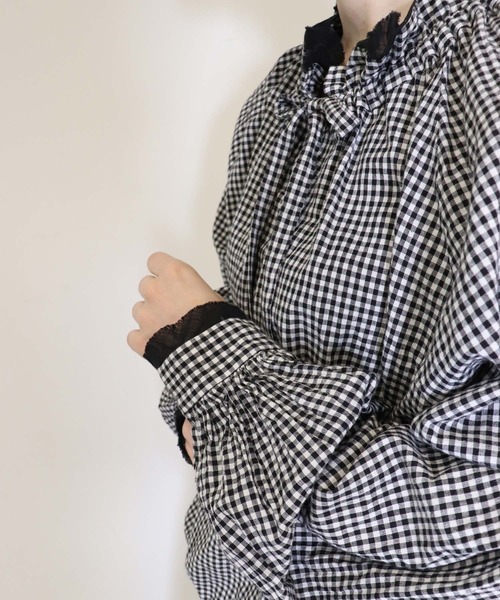 「haupia」 長袖チュニック MEDIUM ネイビー レディース_画像9