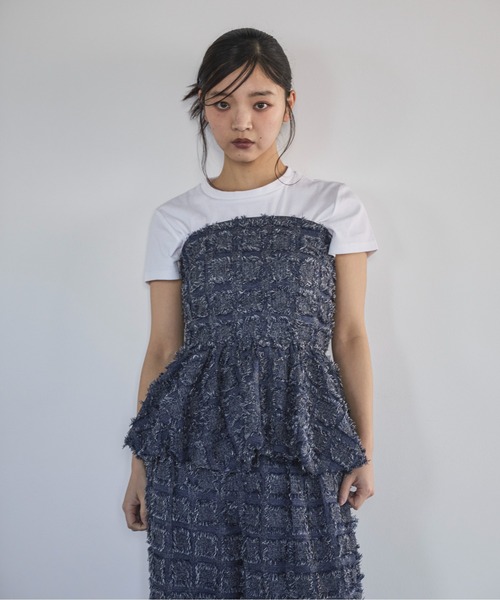 「feepur」 ベアトップ MEDIUM ブラック レディース_画像9