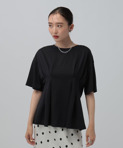 LEPSIM（レプシィム） tシャツ 半袖 タックペプラムデザインT 815993