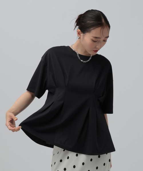 LEPSIM（レプシィム） tシャツ 半袖 タックペプラムデザインT 815993