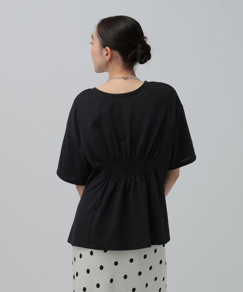 LEPSIM（レプシィム） tシャツ 半袖 タックペプラムデザインT 815993