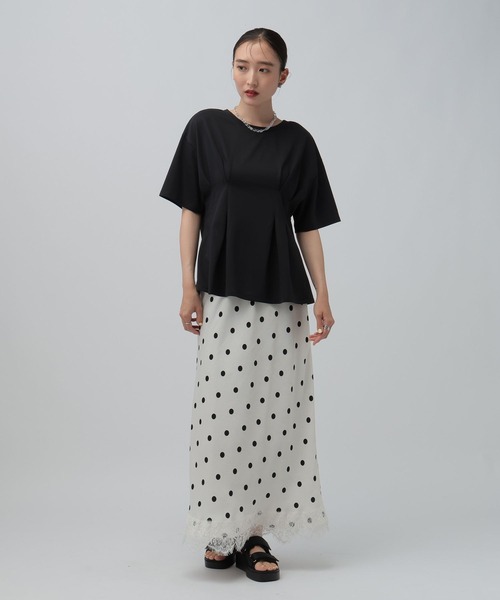 LEPSIM（レプシィム） tシャツ 半袖 タックペプラムデザインT 815993