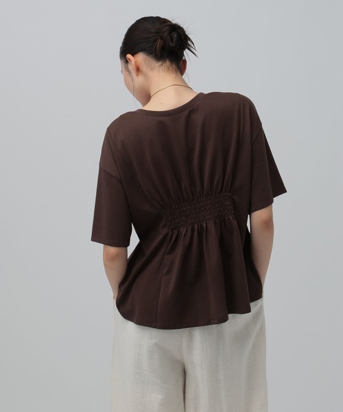 LEPSIM（レプシィム） tシャツ 半袖 タックペプラムデザインT 815993