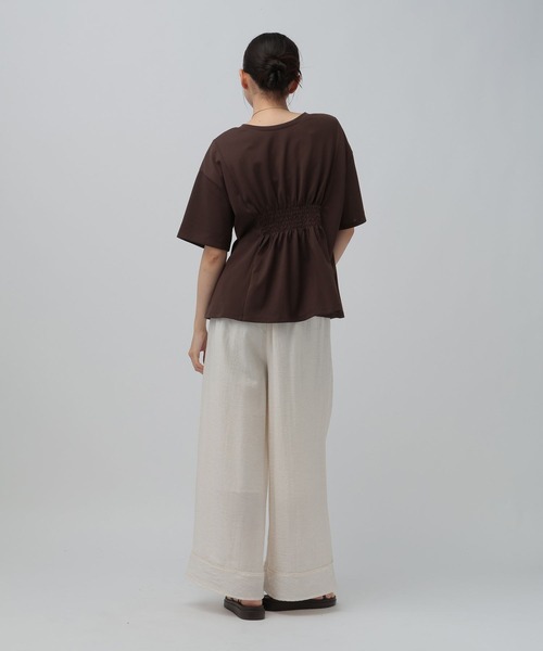 LEPSIM（レプシィム） tシャツ 半袖 タックペプラムデザインT 815993