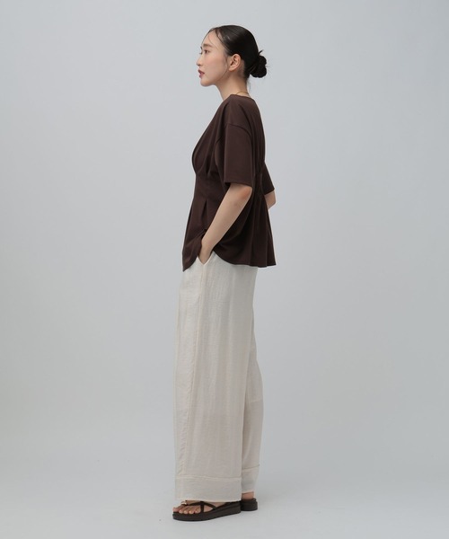 LEPSIM（レプシィム） tシャツ 半袖 タックペプラムデザインT 815993