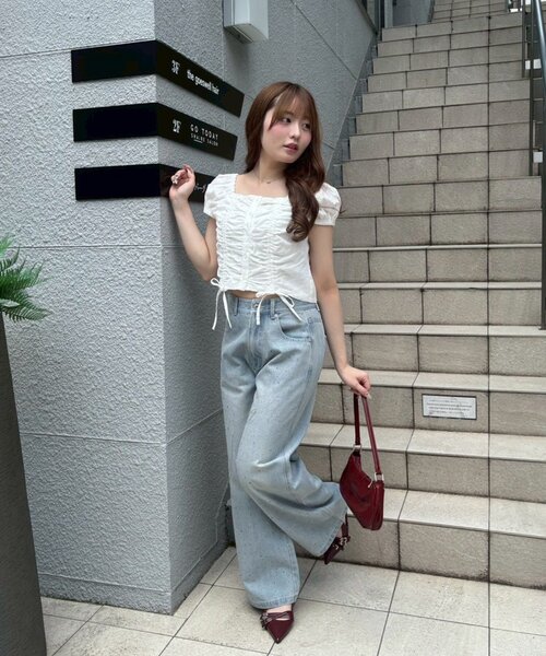 continuer de NICE CLAUP ワイドパンツ ジーンズ デニム デニムパンツ