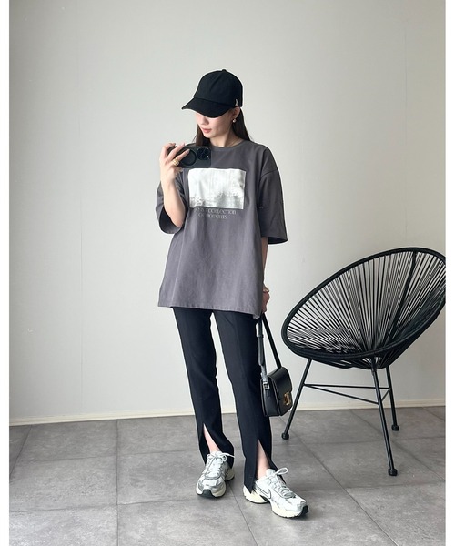 「Eclat one」 半袖Tシャツ S ブラック レディース_画像4