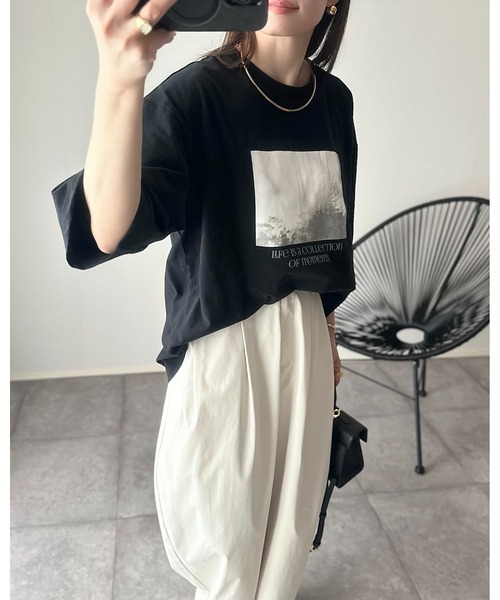 「Eclat one」 半袖Tシャツ S ブラック レディース_画像7