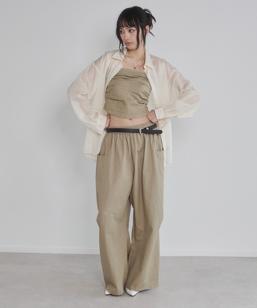 「ENVYM」 チノパンツ S カーキ レディース_画像7