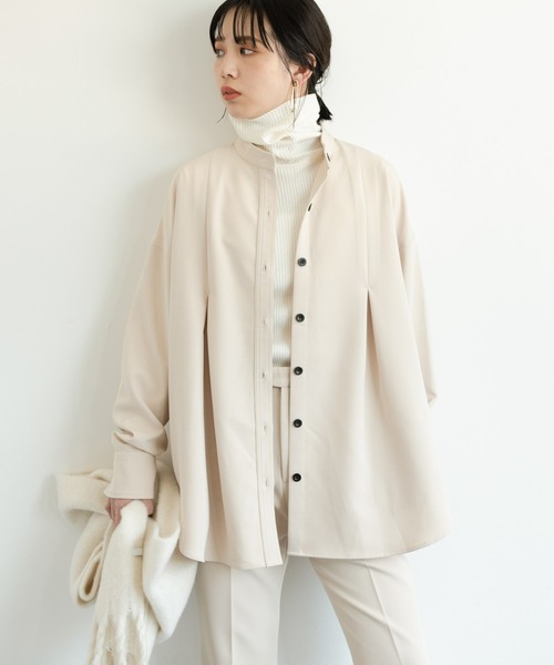 シャツ ブラウス タックバンドカラーシャツジャケット aw Aunt Marie S Zozotown Paypayモール店 通販 Paypayモール