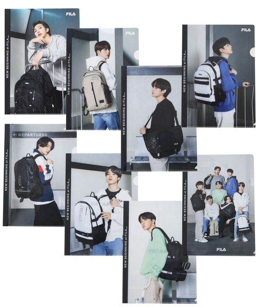 BTS×FILAコラボクリアファイル8枚セット 未使用】FILA×BTS A4クリアファイル8枚セット - メルカリ