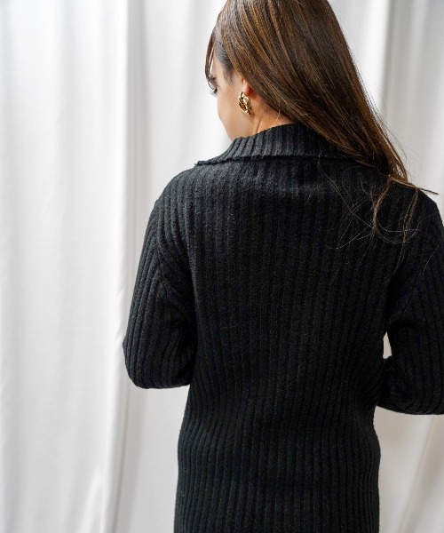 Loco Ocean ワンピース 綺麗めシルエット タートルネック 2wayニット