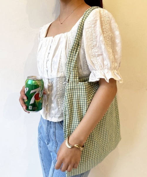floess floss Flöss ギンガムチェック トートバッグ floess floss Flöss ギンガムチェック トートバッグ