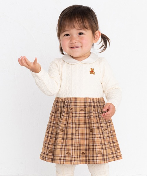【未使用】　MIKI HOUSE (ミキハウス) 120cm お洋服セット MIKI HOUSE ワンピース ベアチェックワンピース キッズ 子供服 女の子