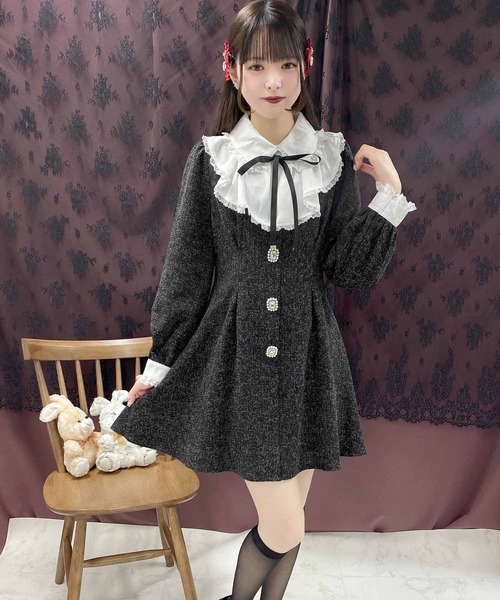 ROJITA ワンピース ヨークフリルツイードワンピース : ZOZOTOWN