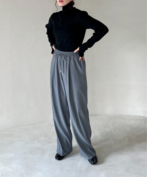 【極美品】DEVORE 1タック テーパード イージー スラックス パンツ 50 極美品】DEVORE 1タック テーパード イージー スラックス パンツ