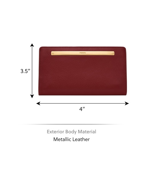 FOSSIL 財布 フォッシル 二つ折り財布 レディース レザー レッド