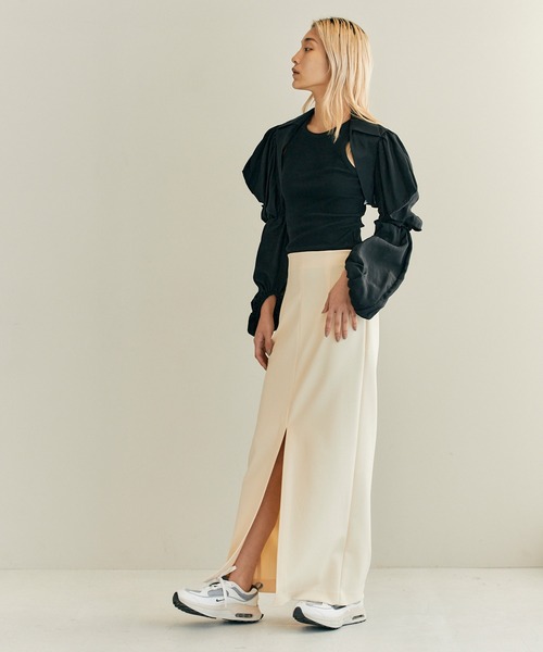 スカート Sportmax Black Scuba Jersey Maxi Skirt Scuba jersey skirt with rhinestones, black | Sportmax