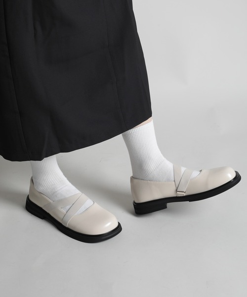 shoes365 シューズ 「shoes365」ダブルゴムバンドメリージェーン