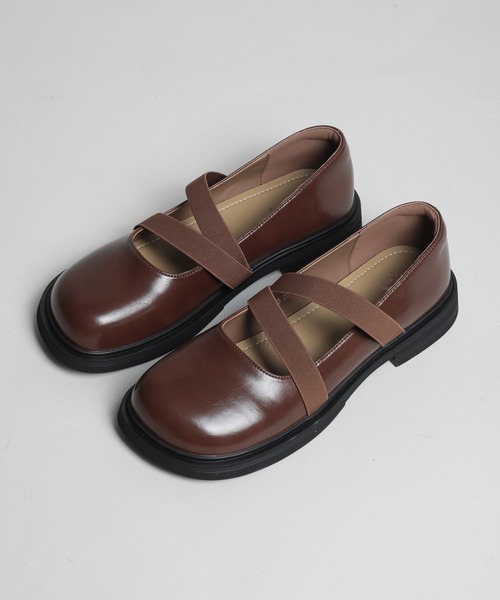 shoes365 シューズ 「shoes365」ダブルゴムバンドメリージェーン