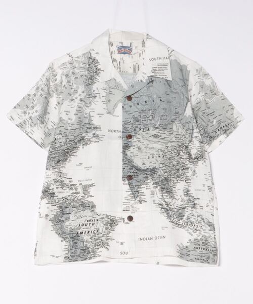 ブラウス シャツ 「HOUSTON」ALOHA SHIRT (MAP) レディース メンズ HOUSTON ブラウス シャツ 「HOUSTON」ALOHA SHIRT (MAP