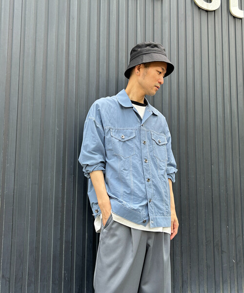 POLO ライトブルー ジャケット M Purple&Yellow ブルゾン アウター シアーライトGジャン メンズ