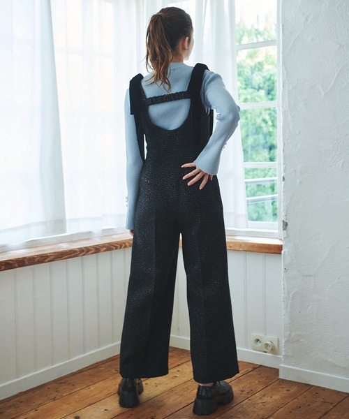 31 Sons de mode サロペット オーバーオール ベルベットリボン