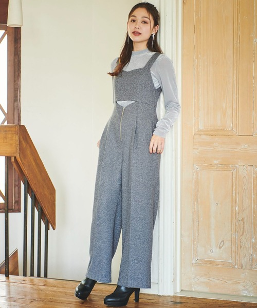 31 Sons de mode サロペット オーバーオール ベルベットリボン