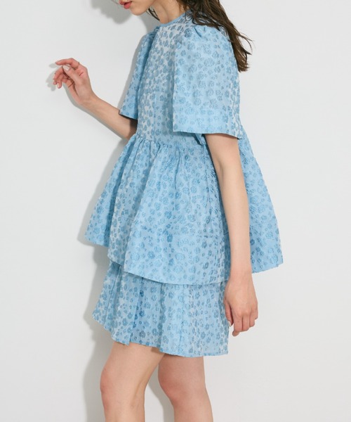 ブラウス シャツ ヘムリブカットジャガードプルオーバー レディース Fit more ブラウス シャツ アシメペプラムジャガードトップス