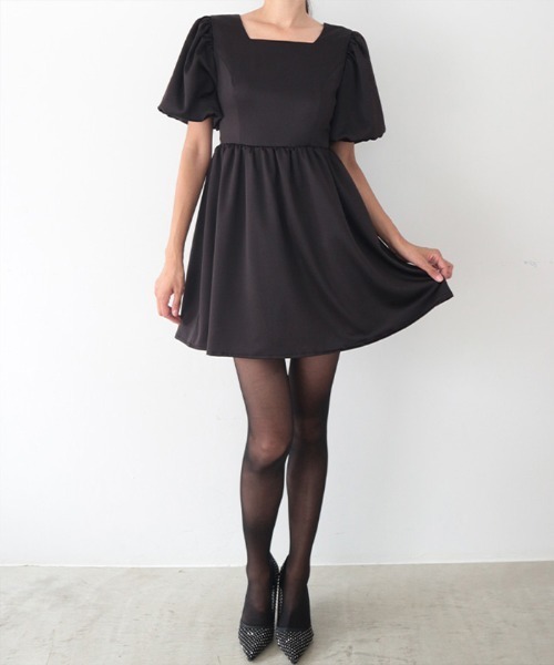 AMBIENT（アンビエント） ワンピース バックオープンリボンフレアミニ