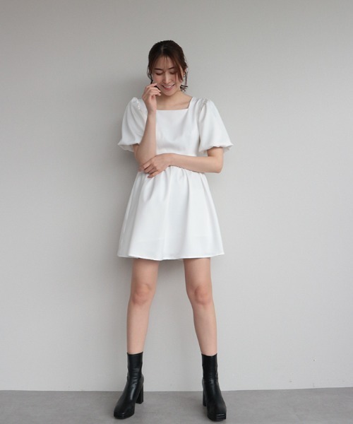 AMBIENT（アンビエント） ワンピース バックオープンリボンフレアミニ