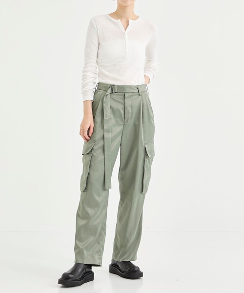 08sircus カーゴパンツ Satin belted cargo pants – 08sircus