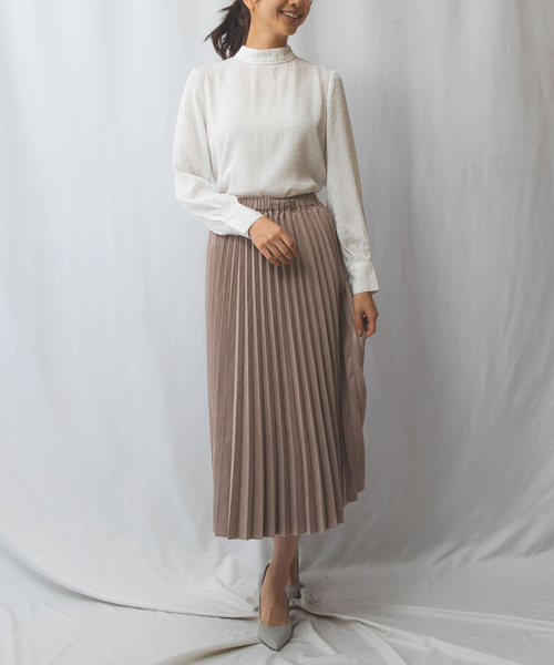 NARACAMICIE / ナラカミーチェ 【NARACAMICIE】シャドーストライプパイピング長袖ブラウス NARACAMICIE ブラウス シャツ 「NARACAMICIE」シャドー
