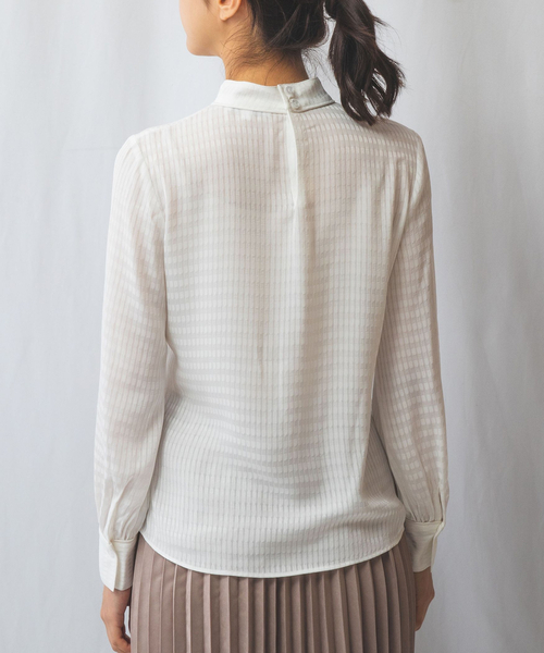 NARACAMICIE / ナラカミーチェ 【NARACAMICIE】シャドーストライプパイピング長袖ブラウス NARACAMICIE ブラウス シャツ 「NARACAMICIE」シャドー