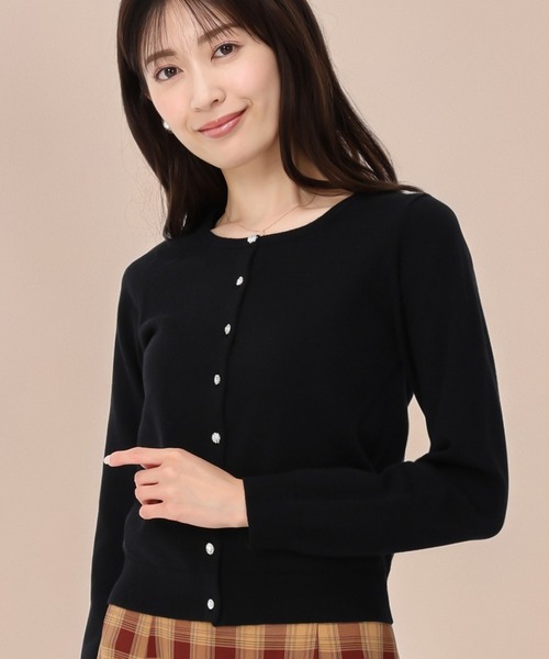 MISCH MASCH ベーシック金釦カーディガン ボーダー MISCH MASCH（ミッシュマッシュ） カーディガン WEB限定 金ボタン