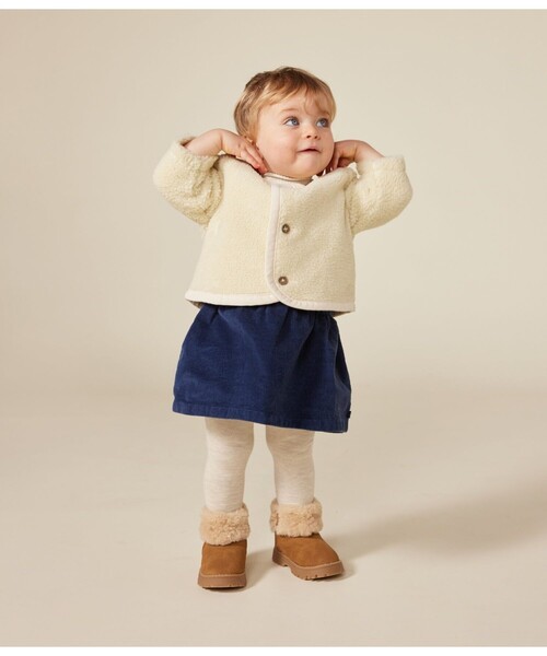 PETIT BATEAU ダウン アウター フェイクファージャケット キッズ
