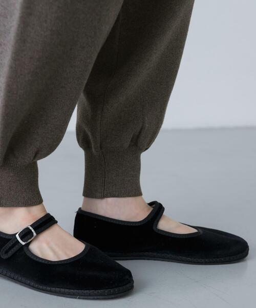 かぐれ パンツ コットンカシミヤスムースニットパンツ レディース  
