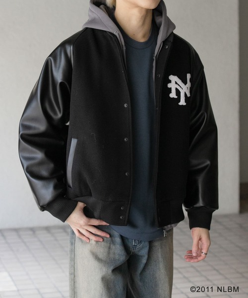 SENSE OF PLACE スタジャン ブラック SENSE OF PLACE by URBAN RESEARCH スタジャン Negro Leagues