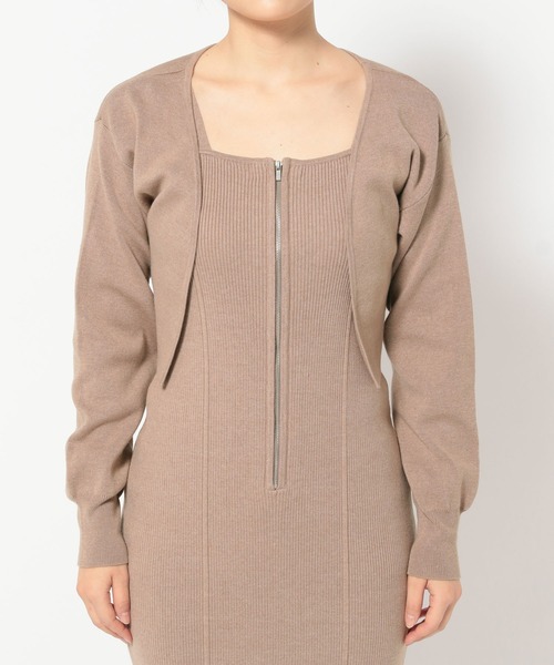 mysty woman ワンピース ZIPニットワンピース＊ボレロSET 306991