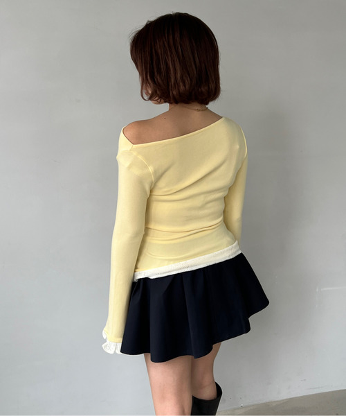 tシャツ ワンショルダー レイヤードデザイントップス FC25S005「Fano