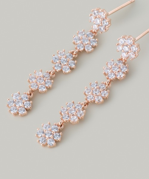 Jolie Toujours（ジョリトゥジュール） ピアス CZ5連フラワーシェイク