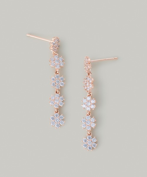 Jolie Toujours（ジョリトゥジュール） ピアス CZ5連フラワーシェイク