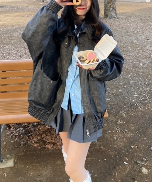 「nemne store」 ブルゾン LARGE ブラウン レディース_画像2
