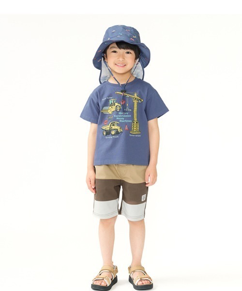 Kids Foret（キッズフォーレ） uvカット 帽子 ハット 働く車柄撥水